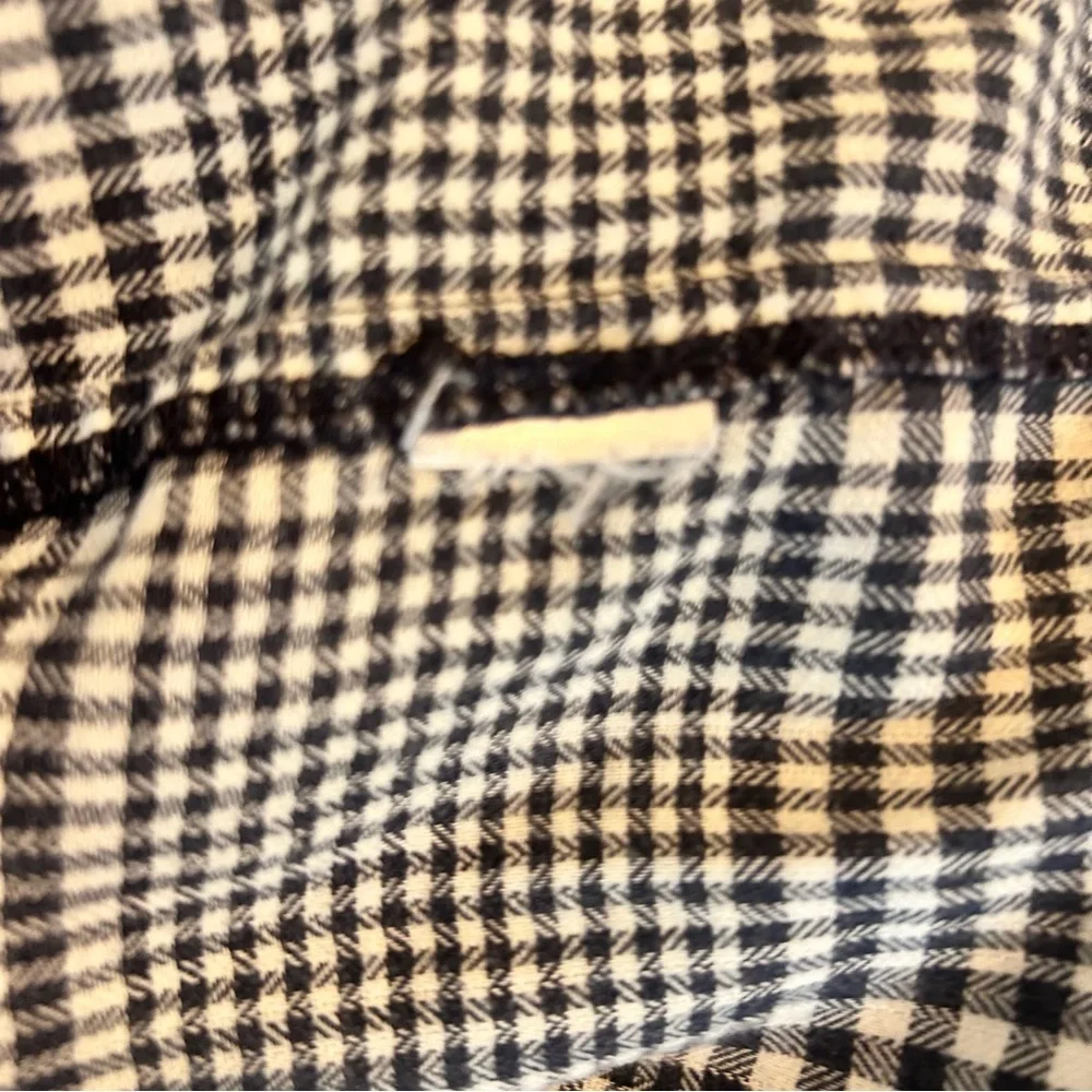 Toad&Co Platitude Short Sleeve Shirt Dress Black and White Plaid Size M